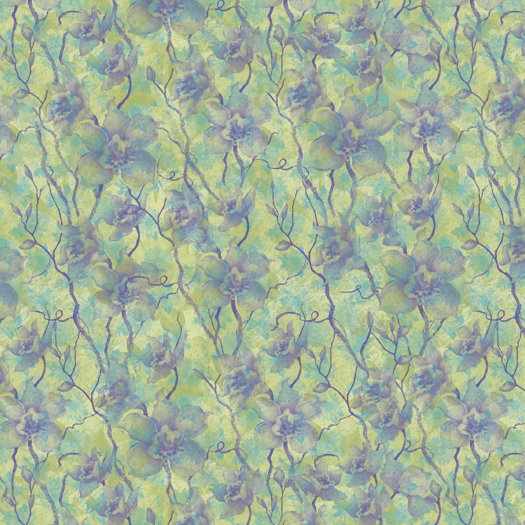 Yellow On Yellow Floral 1 yd x 44-45/" Cotton Fabric Sewing//Quilting